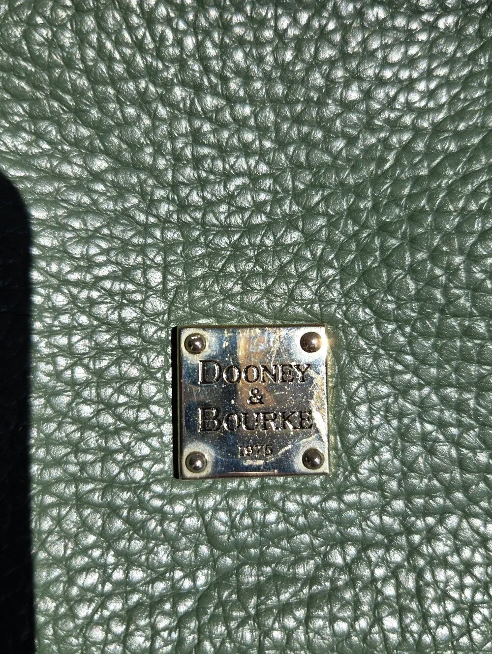 Dooney & Bourke Green Leather Kiss-Lock Coin Purse with Gold Hardware